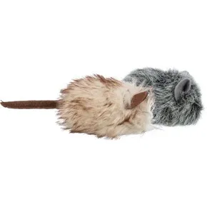 Haarmaus mit Katzenminze, 9 cm, grau/beige
